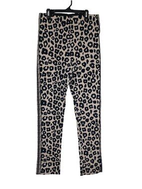 Gretchen Scott Womens Leopard Print Pants Size L Side Stripe Detailing